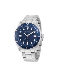 Nautica Zegarek Finn World NAPFWF407 Srebrny. Szare, analogowe zegarki męskie Nautica, bez wzorów, srebrne. Za 659.99 zł.