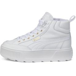Buty sneakersy damskie Puma KARMEN MID. Białe obuwie sportowe damskie Puma, bez wzorów, z gumy, bez zapięcia, trekkingowe. Za 473.00 zł.