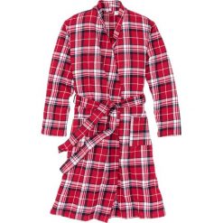 Szlafrok flanelowy bonprix czerwono-niebiesko-biały w kratę. Szlafroki damskie bonprix. Za 99.99 zł.