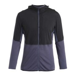 Bluza trekkinogwa męska icebreaker Merino 200 Realfleece™ Descender. Czarne bluzy męskie Icebreaker, m, bez wzorów, sportowe, bez ramiączek, bez kaptura. Za 409.99 zł.