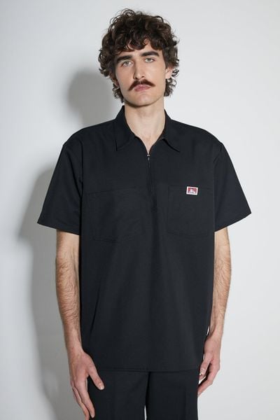 Koszula Ben Davis Solid 12 ZIP Black. Czarne bluzy męskie Russell Athletic, m, bez wzorów, bez kołnierzyka, bez ramiączek. Za 220.94 zł.