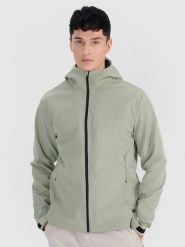 4F Kurtka softshell wiatroodporna membrana 5000 męska - oliwkowa/khaki M. Brązowe kurtki męskie 4F, m, bez wzorów, z dzianiny, z kapturem, windstopper. W wyprzedaży za 199.99 zł.