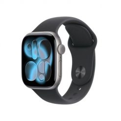 Zegarek Apple Watch Series 11 (2025) GPS 42mm Aluminiowa koperta w kolorze gwiezdnej szarości ze sportowym paskiem M/L. Szare zegarki smartwatch Apple, bez wzorów. Za 2,379.99 zł.