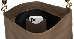 Shopperka skórzana Peterson [DH] PTN TWP-011 beżowa. Brązowe shopperki damskie Peterson, bez wzorów, ze skóry, na ramię, bez dodatków. Za 436.00 zł.