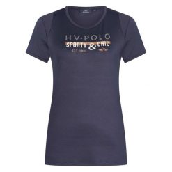 Damska koszulka do jazdy konnej HV Polo Ariel. Niebieskie bluzki damskie HV POLO, bez wzorów, sportowe, bez kołnierzyka, bez ramiączek. Za 272.00 zł.