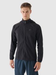 4F Kurtka do biegania Ultralight męska - czarna L. Czarne kurtki sportowe męskie 4F, l, bez wzorów, z materiału, z kapturem, do biegania. Za 299.99 zł.