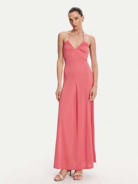 Silvian Heach Sukienka letnia Madev GPP25330VE Różowy Slim Fit. Czerwone sukienki damskie Silvian Heach, na lato, bez wzorów, z syntetyku, bez kołnierzyka, bez ramiączek. Za 379.99 zł.