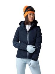 Kurtka Narciarska Rossignol damska W Staci pearly JKT granatowa. Niebieskie kurtki sportowe damskie Rossignol, xl, z aplikacjami, bez ramiączek, bez kaptura, narciarskie. Za 959.99 zł.