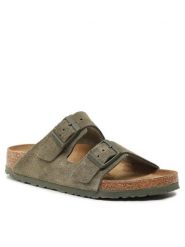 Birkenstock Sandały Arizona 1025720 Zielony. Zielone sandały damskie Birkenstock, bez wzorów, ze skóry, bez obcasa, na płaskiej podeszwie, bez zapięcia. Za 539.99 zł.