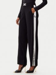 Elisabetta Franchi Spodnie dzianinowe KP-69S-56E2-V380 Czarny Regular Fit. Czarne spodnie materiałowe damskie Elisabetta Franchi, bez wzorów, z dzianiny. Za 1,649.00 zł.