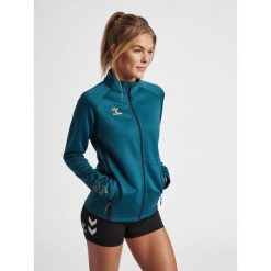 Bluza do piłki ręcznej damska Hummel Cima XK zapinana na zamek. Niebieskie bluzy damskie Hummel, l, bez wzorów, z dresówki, sportowe, bez ramiączek, bez kaptura. W wyprzedaży za 232.50 zł.