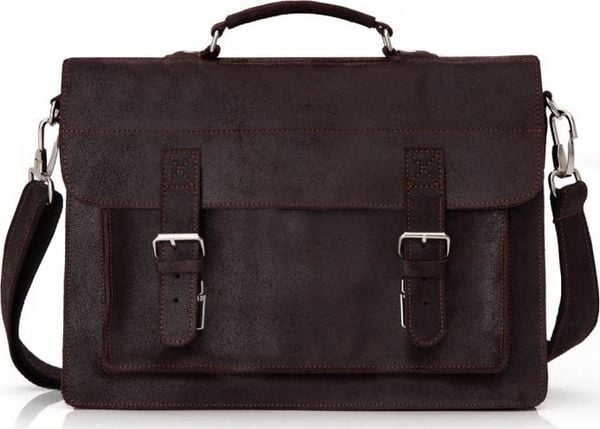 Solome CZEKOLADOWA SKÓRZANA TORBA LISTONOSZKA NA RAMIĘ SOLOME. Brązowe torby na ramię męskie Solome, na ramię. Za 349.00 zł.