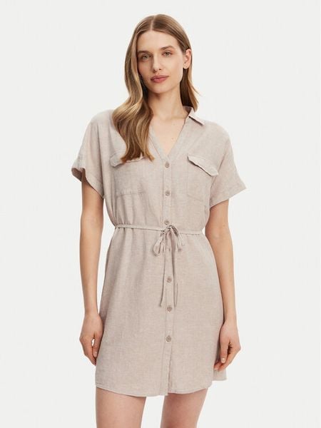 Vero Moda Sukienka letnia Linn 10323027 Szary Relaxed Fit. Szare sukienki damskie Vero Moda, na lato, s, bez wzorów, ze lnu, bez kołnierzyka, bez ramiączek. Za 129.99 zł.