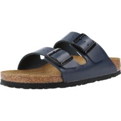 Klapki męskie Birkenstock Arizona. Niebieskie klapki męskie Birkenstock, bez wzorów, z materiału, bez zapięcia. Za 395.25 zł.