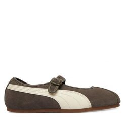 Baleriny Puma. Brązowe balerinki damskie Puma, bez wzorów, bez obcasa, bez zapięcia. Za 329.99 zł.