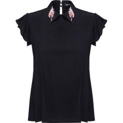 Koszula MARKUS LUPFER MATCH STICK SEQUIN BETTY. Czarne koszule damskie Markus Lupfer, z aplikacjami, z jeansu, eleganckie, bez kołnierzyka, bez ramiączek. W wyprzedaży za 443.00 zł.