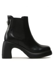 KARL LAGERFELD Botki KL33840 Czarny. Czarne botki damskie KARL LAGERFELD, bez wzorów, ze skóry, bez obcasa, na słupku, bez zapięcia. Za 1,399.00 zł.