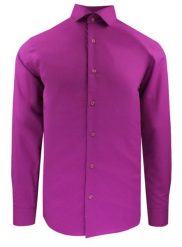 Garniturowa (Elegancka) Koszula Męska - Quickside - Krój Prosty - Fuksja. Czerwone garnitury męskie Quickside, m, bez wzorów, z bawełny, eleganckie, bez kołnierzyka, bez ramiączek. Za 159.00 zł.