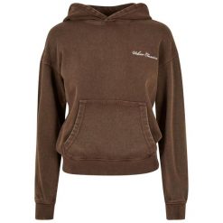 Bluza Z Haftowanym Logo Frotte Dla Kobiet. Brązowe bluzy damskie Urban Classics, m, bez wzorów, z bawełny, bez ramiączek, z kapturem. Za 256.99 zł.