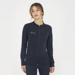 Kurtka sportowa damska z zamkiem ALEDA niebieska. Niebieskie kurtki sportowe damskie Legea, xs, bez wzorów, z elastanu, bez ramiączek, bez kaptura, na fitness i siłownię. Za 80.00 zł.