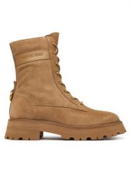 MICHAEL Michael Kors Trzewiki Caleb Lug 40F6CBFE5S Beżowy. Brązowe botki damskie MICHAEL Michael Kors, bez wzorów, ze skóry, bez obcasa, na płaskiej podeszwie, bez zapięcia. Za 1,169.00 zł.