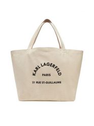 KARL LAGERFELD Torebka A1W50006 Beżowy. Brązowe shopperki damskie KARL LAGERFELD, bez wzorów, z materiału, bez dodatków. Za 219.99 zł.