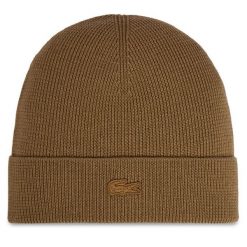 Czapka Lacoste. Brązowe czapki męskie Lacoste, na zimę, bez wzorów. Za 284.99 zł.