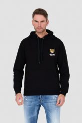 MOSCHINO Czarna bluza z kapturem. Czarne bluzy męskie MOSCHINO, l, bez wzorów, z kapturem. W wyprzedaży za 599.99 zł.