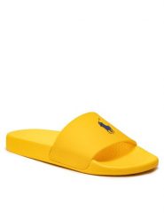 Polo Ralph Lauren Klapki Polo Silde 809860988002 Żółty. Żółte klapki damskie Polo Ralph Lauren, bez wzorów, z tworzywa sztucznego, bez obcasa, bez zapięcia. Za 239.99 zł.