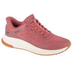 Buty sportowe Sneakersy damskie, Slip-Ins: Bobs Squad 4 - Staple Look. Białe obuwie sportowe damskie Skechers, bez wzorów, bez zapięcia, trekkingowe. Za 359.99 zł.