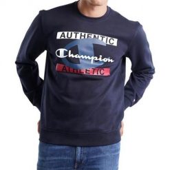 Bluza sportowa męska Champion Crewneck Sweatshirt. Czarne bluzy sportowe męskie Champion, m, bez wzorów, bez kaptura. Za 186.00 zł.