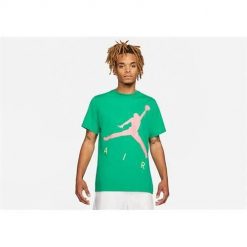Koszulka sportowa męska Nike Air Jordan Jumpman. Zielone koszulki sportowe męskie Nike, l, bez wzorów, bez ramiączek, na fitness i siłownię. Za 149.00 zł.