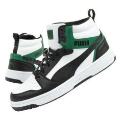 Buty Za Kostkę Ze Skóry Ekologicznej Womens/Ladies Rebound V6. Białe obuwie trekkingowe damskie Puma, ze skóry ekologicznej, za kostkę, bez zapięcia. Za 421.99 zł.
