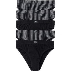 Slipy (5 par). Czarne slipki męskie bonprix, l, bez wzorów. Za 77.99 zł.