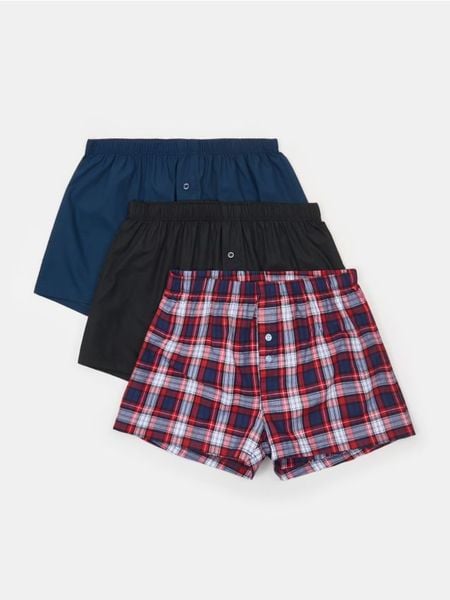 Bawełniane bokserki loose 3 pack - wielobarwny. Bokserki męskie Sinsay, bez wzorów, z bawełny. Za 39.99 zł.