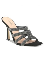 Guess Klapki Sypress2 FL5SP2 ESU03 Czarny. Czarne klapki damskie Guess, z aplikacjami, ze skóry, bez obcasa, bez zapięcia. Za 699.99 zł.