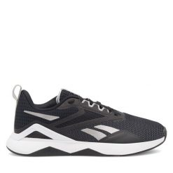 Buty na siłownię Reebok. Czarne obuwie sportowe damskie Reebok, bez wzorów, bez zapięcia, na fitness i siłownię. Za 199.99 zł.