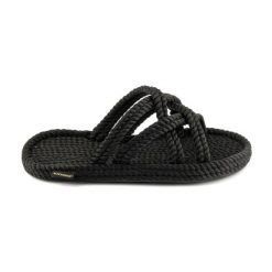 Klapki damskie Bodrum. Czarne klapki damskie Aulp, na lato, bez wzorów, z kauczuku, boho, z otwartym noskiem, bez obcasa, na płaskiej podeszwie, bez zapięcia. Za 169.99 zł.
