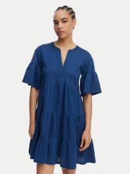 Weekend Max Mara Sukienka codzienna Saggina 2615621042 Niebieski Regular Fit. Niebieskie sukienki damskie Weekend Max Mara, na co dzień, na lato, xs, bez wzorów, z bawełny, bez kołnierzyka, bez ramiączek, proste. Za 889.99 zł.