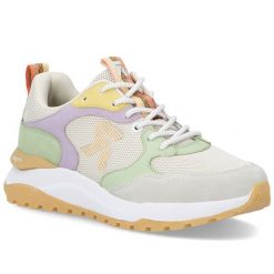 Półbuty damskie sneakersy beżowe Rieker W2506-60. Brązowe obuwie sportowe damskie Rieker, bez wzorów, ze skóry ekologicznej, bez zapięcia. Za 379.00 zł.