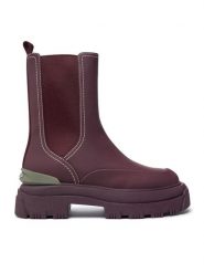 HOFF Sztyblety Lake 22425002 Bordowy. Czerwone botki damskie HOFF, bez wzorów, ze skóry, bez obcasa, na płaskiej podeszwie, bez zapięcia. Za 569.99 zł.