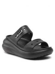 Crocs Klapki Classic Crush Sandal 207670 Czarny. Czarne klapki damskie Crocs, bez wzorów, z tworzywa sztucznego, bez obcasa, bez zapięcia. Za 199.99 zł.