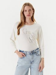 Guess Sweter W5YR22 Z2NQ2 Écru Regular Fit. Swetry nierozpinane damskie Guess, xl, z aplikacjami, z wiskozy, bez kołnierzyka, bez ramiączek. Za 279.99 zł.