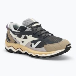 Buty Mizuno Wave Mujin TL GTX ebony/pristine/vintage. Brązowe buty zimowe męskie Mizuno, bez wzorów, bez obcasa, bez zapięcia. Za 539.99 zł.