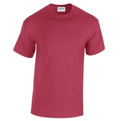 Ciężka Bawełniana Koszulka Unisex Dla Dorosłych. Czerwone bluzki damskie GILDAN, s, bez wzorów, z bawełny, sportowe, bez kołnierzyka, bez ramiączek. Za 30.99 zł.