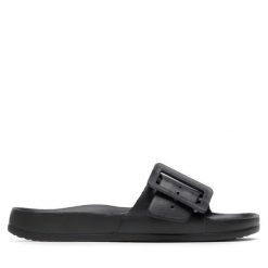Klapki Big Star Shoes. Czarne klapki damskie BIG STAR SHOES, bez wzorów, retro, bez obcasa, bez zapięcia. Za 49.99 zł.