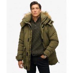 Parka XPD Everest. Zielone parki męskie Superdry, m, bez wzorów, eleganckie, bez kołnierzyka, bez kaptura. Za 707.75 zł.