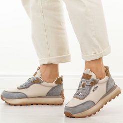 Beżowe be bl skórzane półbuty damskie Filippo Dp7754/26. Brązowe obuwie sportowe damskie Filippo, na jesień, bez wzorów, z jeansu, z okrągłym noskiem, bez zapięcia. Za 249.00 zł.