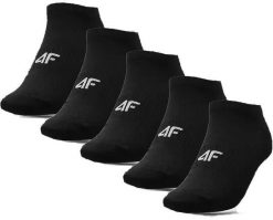 Skarpety 4F Męskie Krótkie 5-Pak Czarne Sportowe M. Czarne skarpety męskie 4F, bez wzorów. Za 45.00 zł.