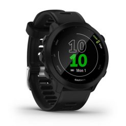 Zegarek do biegania z GPS Garmin Forerunner 55 Black. Czarne zegarki męskie Garmin, bez wzorów. Za 689.99 zł.
